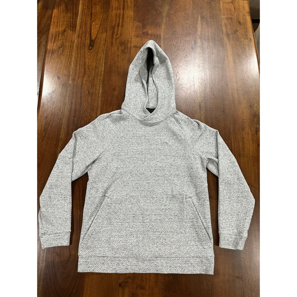 Lululemon Ease The Day Hoodie Heathered Grey Black Textured Knit Men's XS